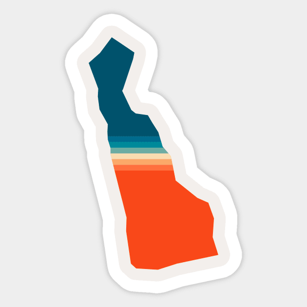 Delaware State Retro Map Sticker by n23tees